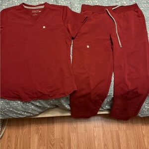 Burgundy Scrub Set